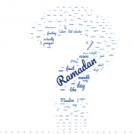 A question mark formed of words connected to Ramadan