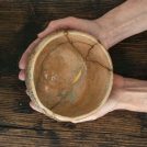Tea bowl with kintsugi repair